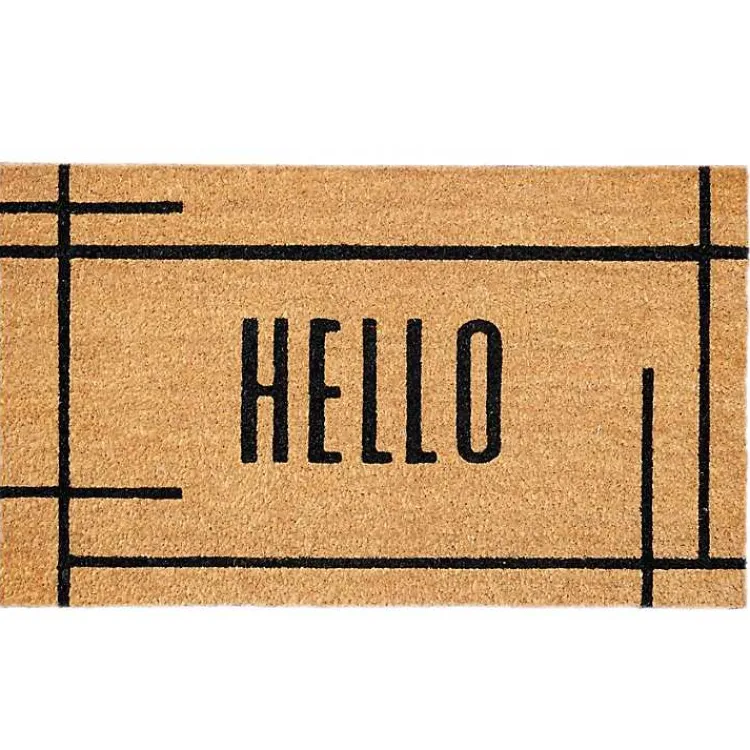 Doormats-Kirklands Home Hello Natural Linear Doormat Brown