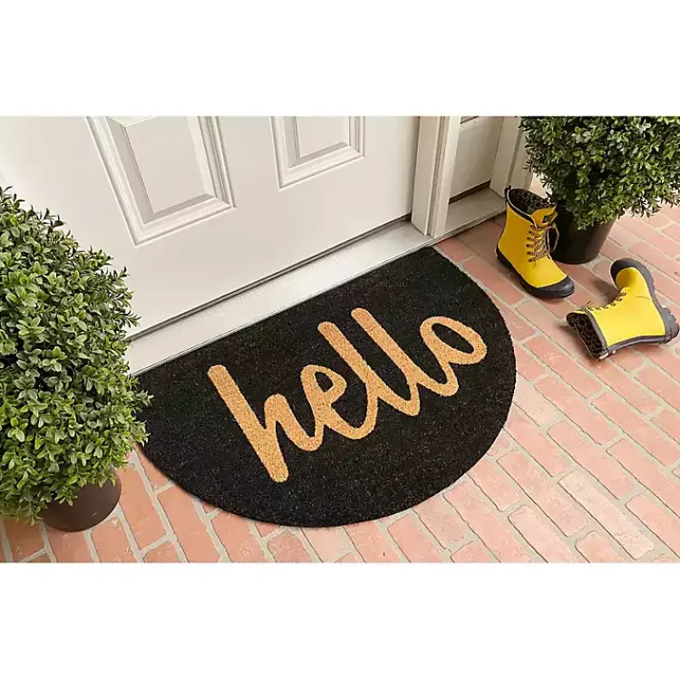Doormats-Kirklands Home Arch Hello Doormat Black