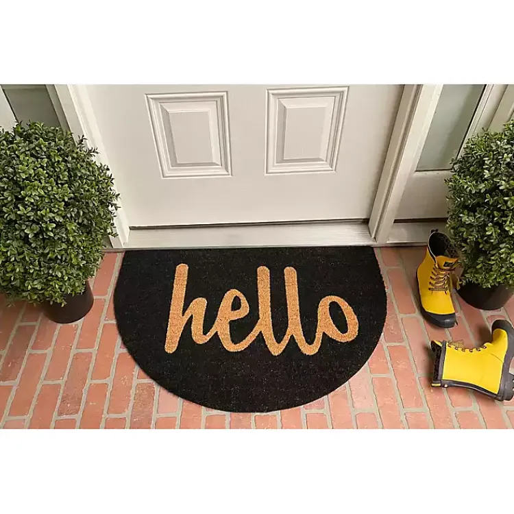 Doormats-Kirklands Home Arch Hello Doormat Black