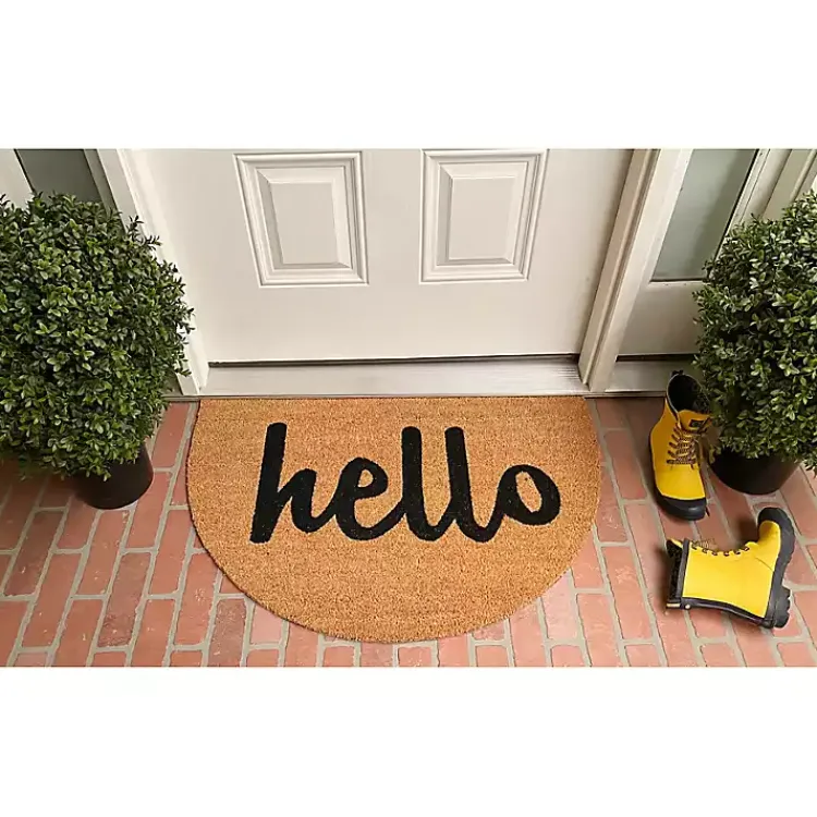 Doormats-Kirklands Home Natural Arch Hello Doormat Brown