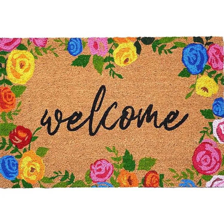 Doormats-Kirklands Home Colorful Welcome Roses Doormat Multi