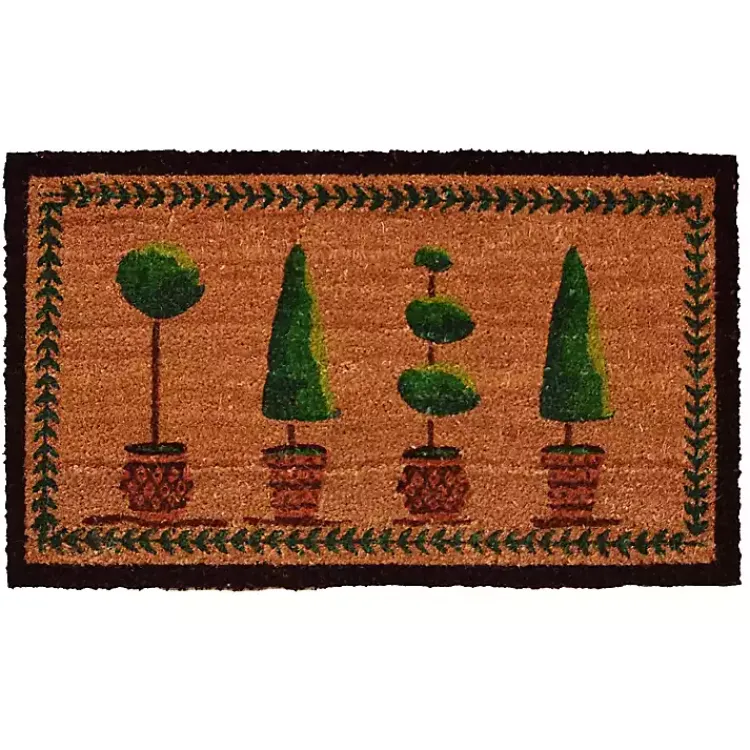 Doormats-Kirklands Home Green Topiaries Doormat Brown