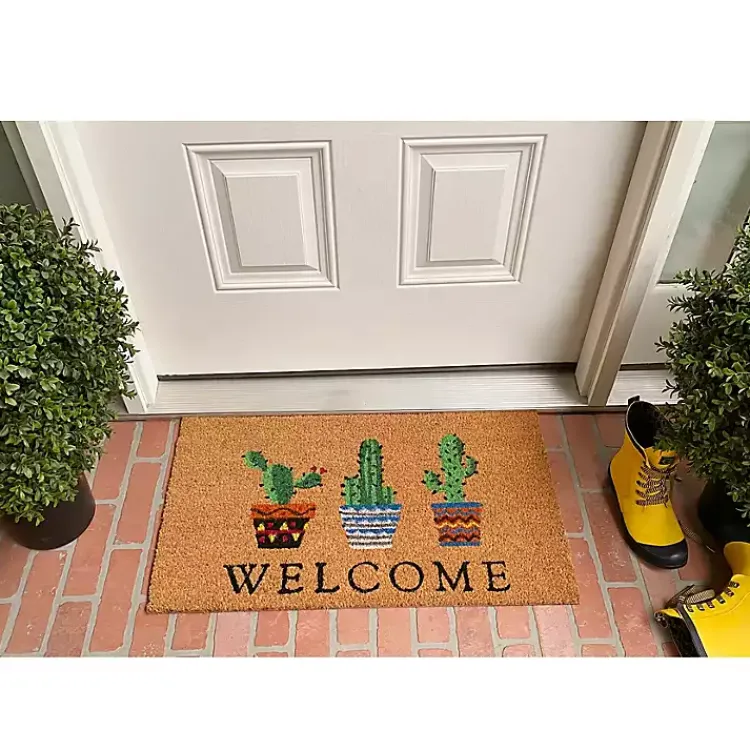 Doormats-Kirklands Home Welcome Cactus Trio Doormat