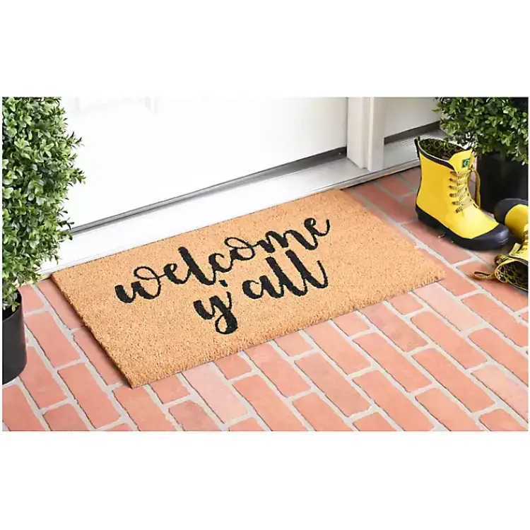 Doormats-Kirklands Home Welcome Y'all Coir Doormat