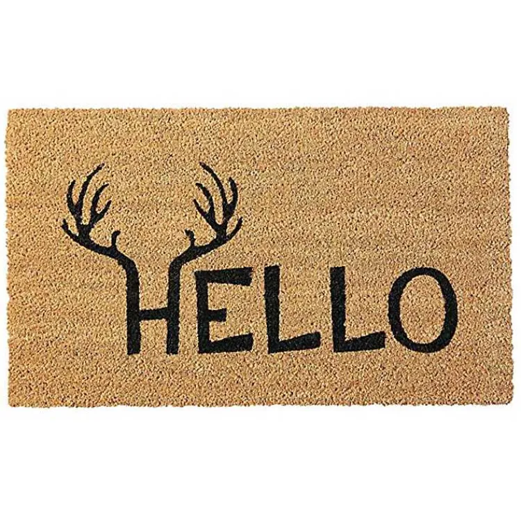 Doormats-Kirklands Home Hello Antlers Doormat Brown
