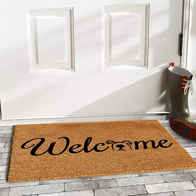 Doormats-Kirklands Home Welcome Dog Coir Doormat