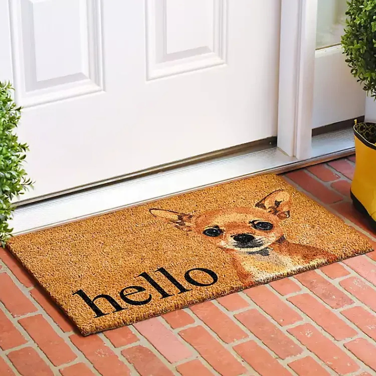 Doormats-Kirklands Home Chihuahua Hello Doormat Brown