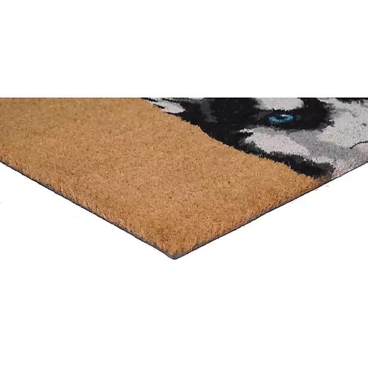 Doormats-Kirklands Home Black Siberian Husky Doormat