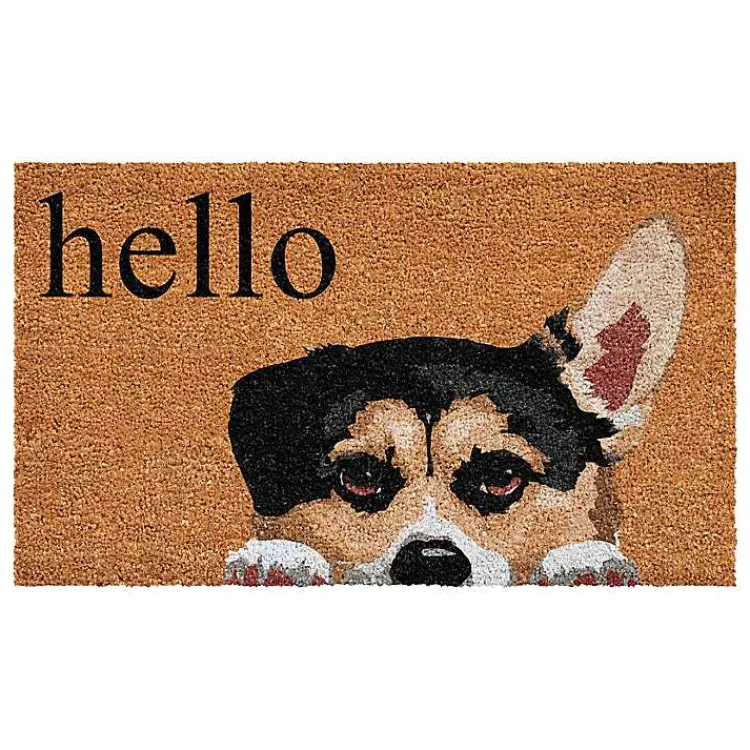 Doormats-Kirklands Home Pembroke Welsh Corgi Hello Doormat