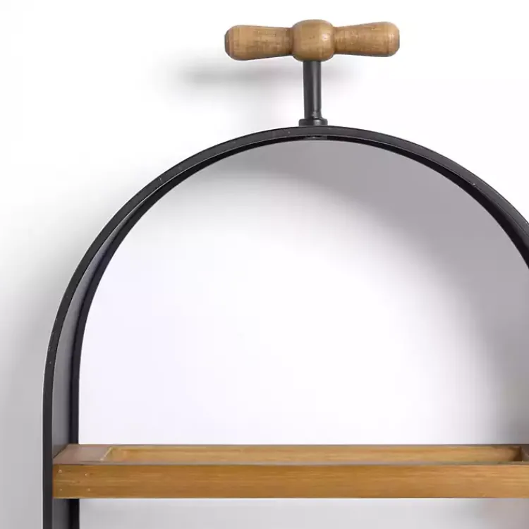 Shelves-Kirklands Home Wood and Metal 5-Tier Wine Bottle Wall Shelf