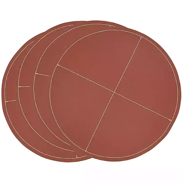 Table Linens-Kirklands Home Cognac Faux Leather Placemats, Set of 4 Brown