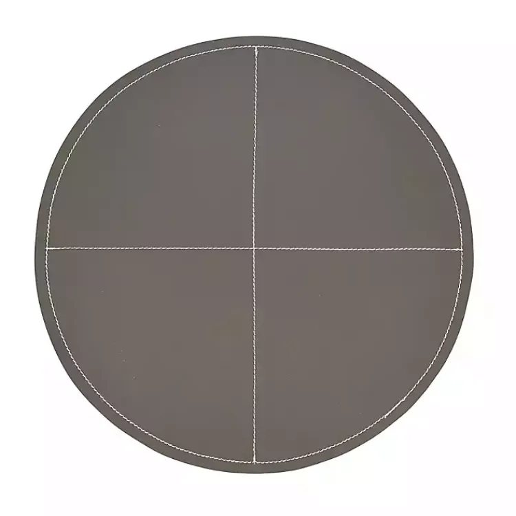 Table Linens-Kirklands Home Faux Leather Placemats, Set of 4 Gray