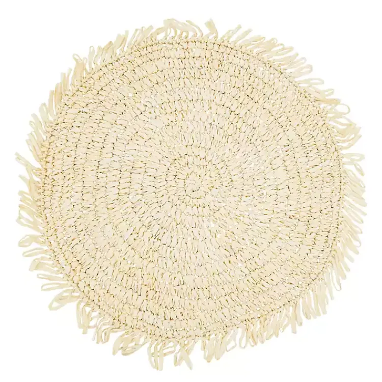Table Linens-Kirklands Home Cream Rustic Raffia Placemats, Set of 4 Ivory