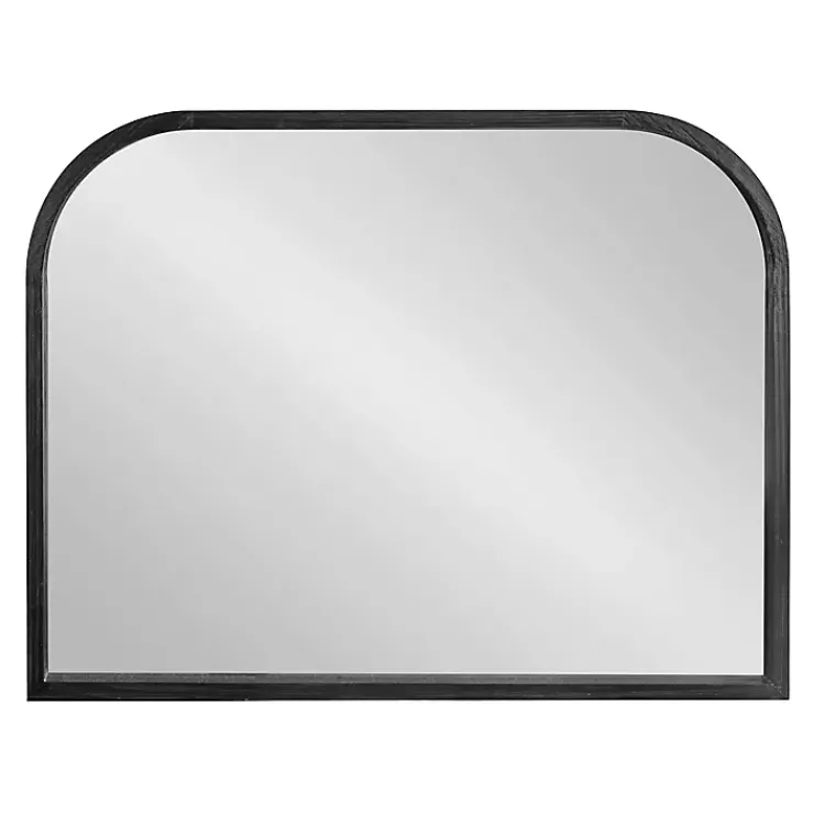 Decorative Mirrors-Kirklands Home Wood Frame Arch Wall Mirror Black