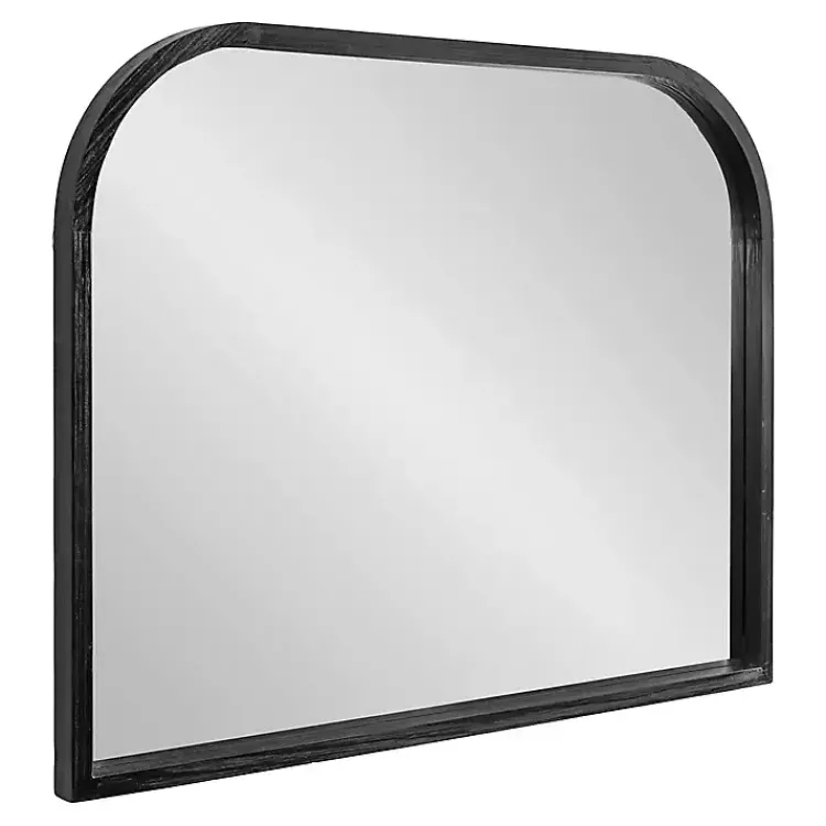 Decorative Mirrors-Kirklands Home Wood Frame Arch Wall Mirror Black