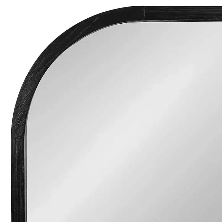 Decorative Mirrors-Kirklands Home Wood Frame Arch Wall Mirror Black