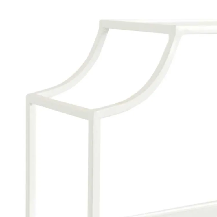 Shelves-Kirklands Home Metal Scalloped 3-Tier Glass Wall Shelf White