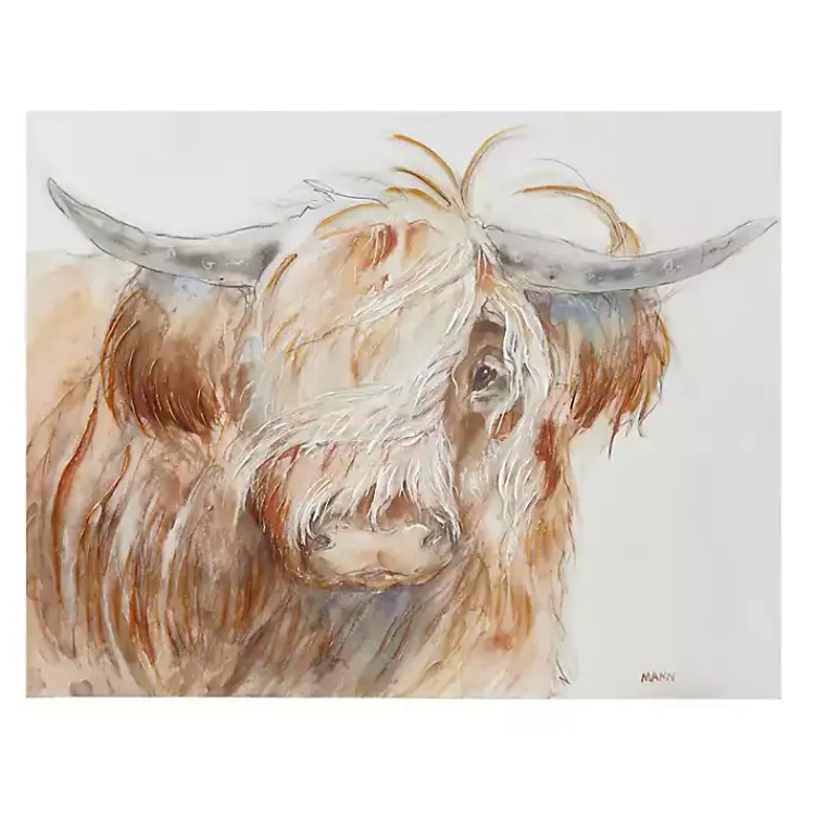 Canvas Art-Kirklands Home Windswept Highland Bull Canvas Art Print