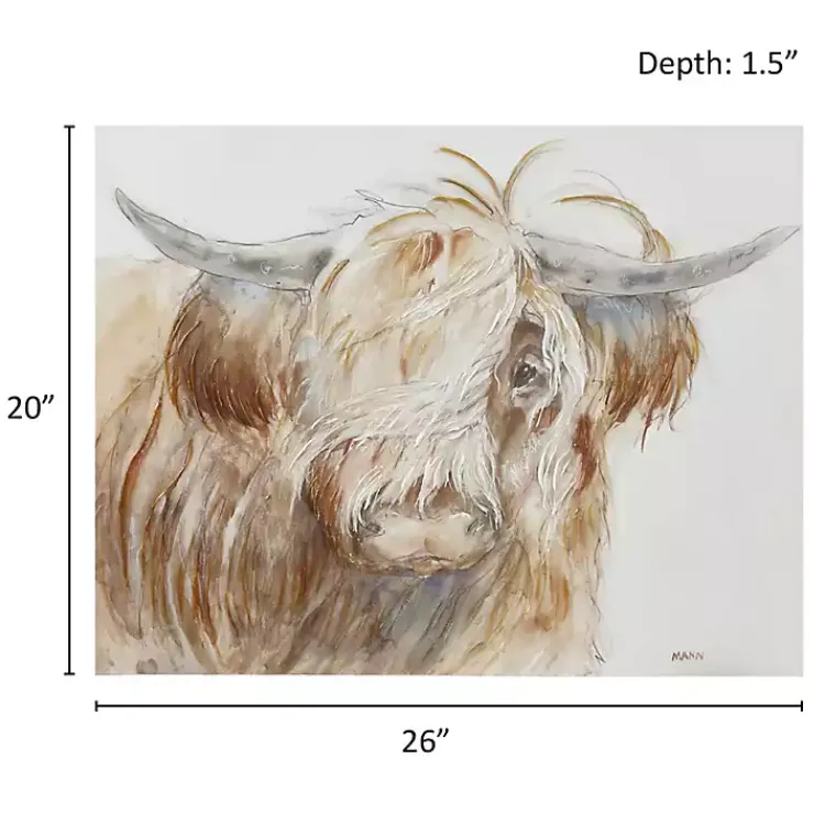 Canvas Art-Kirklands Home Windswept Highland Bull Canvas Art Print