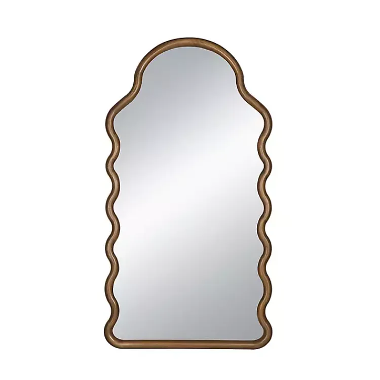 Decorative Mirrors-Kirklands Home Dark Gold Arched Wavy Wall Mirror