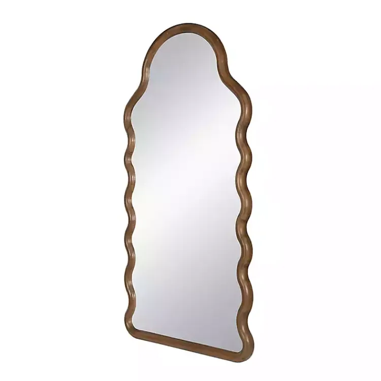 Decorative Mirrors-Kirklands Home Dark Gold Arched Wavy Wall Mirror