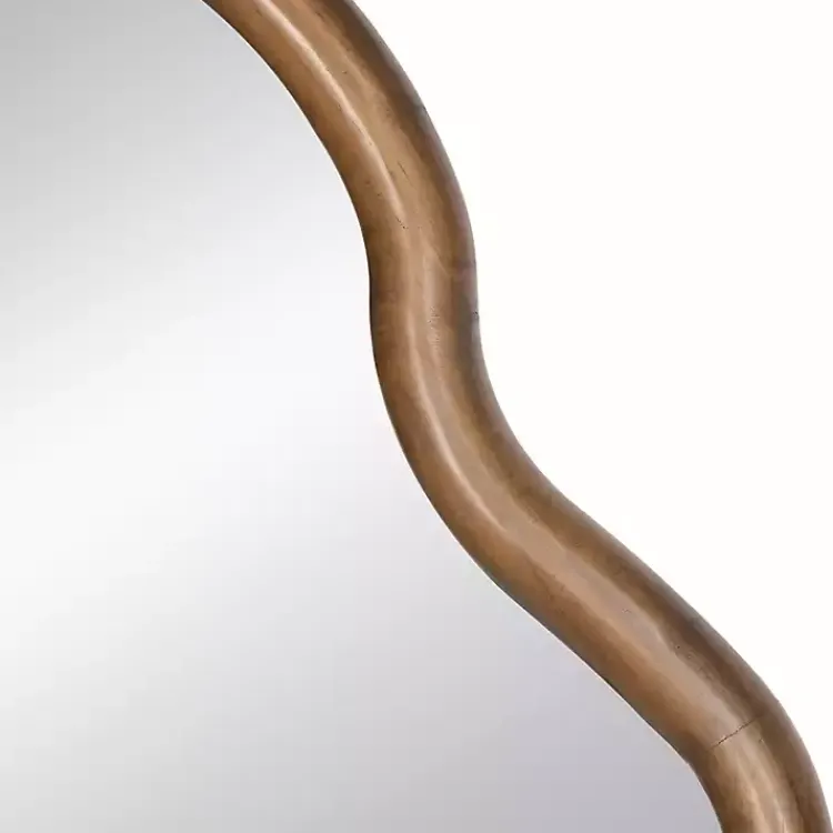 Decorative Mirrors-Kirklands Home Dark Gold Arched Wavy Wall Mirror