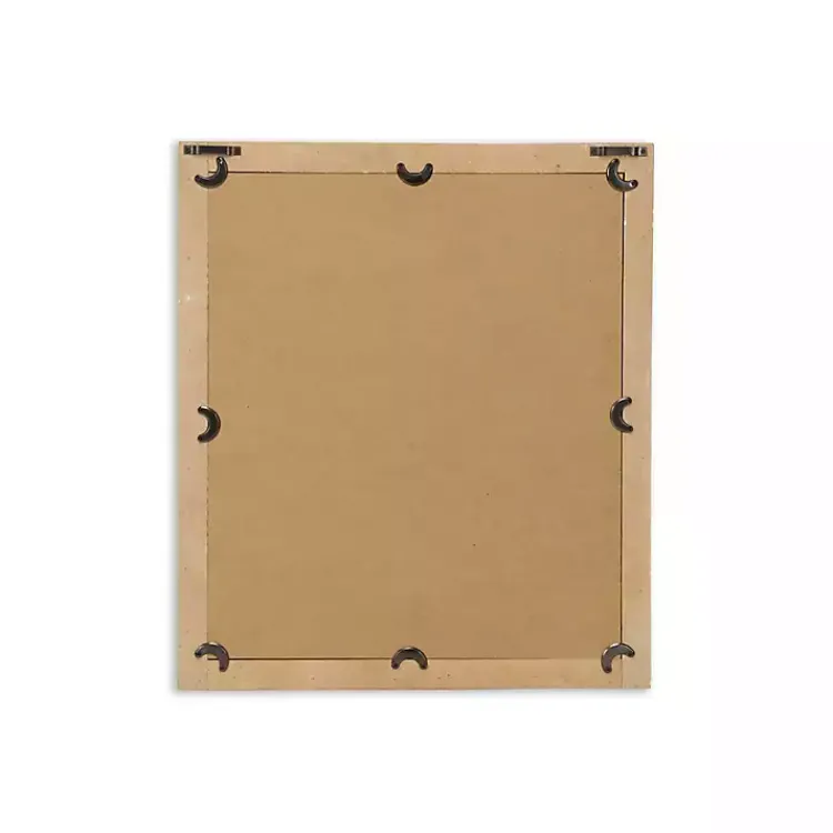 Decorative Mirrors-Kirklands Home Distressed Natural Wood Recgle Wall Mirror Tan