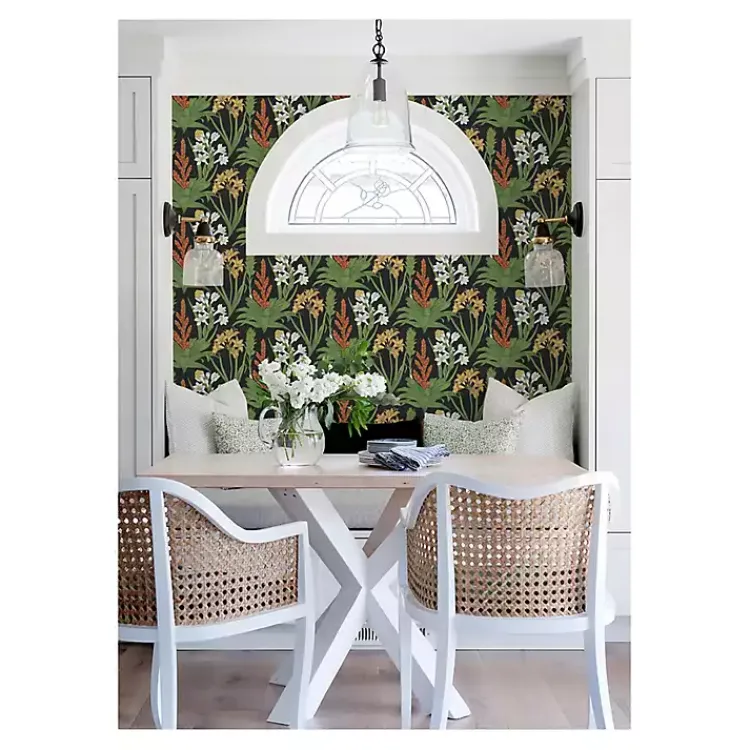 Wall Murals & Wallpaper-Kirklands Home Botanical Villa Peel & Stick Wallpaper Black