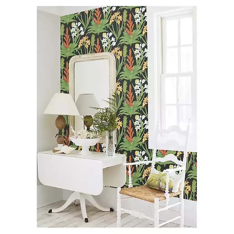 Wall Murals & Wallpaper-Kirklands Home Botanical Villa Peel & Stick Wallpaper Black