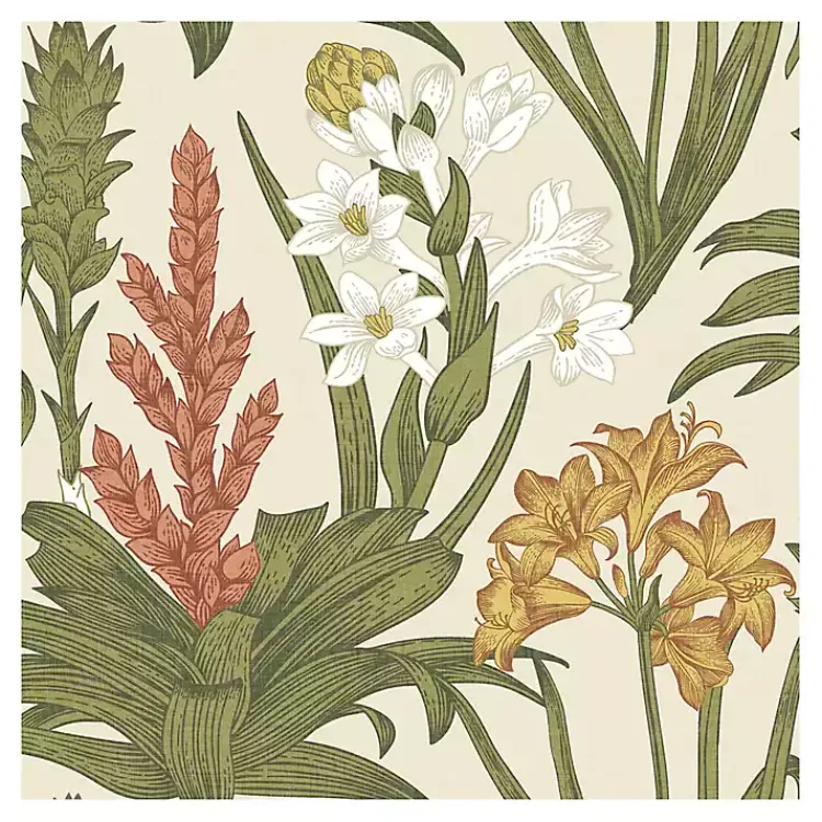 Wall Murals & Wallpaper-Kirklands Home Botanical Villa Peel & Stick Wallpaper Ivory