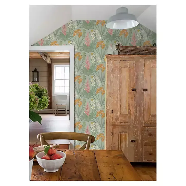Wall Murals & Wallpaper-Kirklands Home Botanical Villa Peel & Stick Wallpaper Green