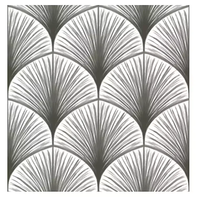 Wall Murals & Wallpaper-Kirklands Home Gray Art Deco Fans Peel & Stick Wallpaper