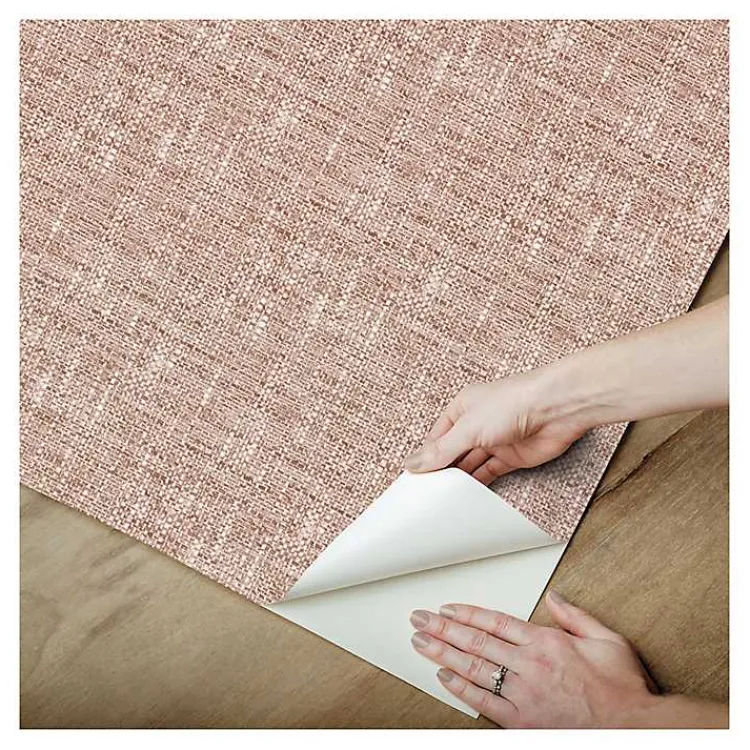 Wall Murals & Wallpaper-Kirklands Home Terracotta Textu Poplin Peel & Stick Wallpaper Red