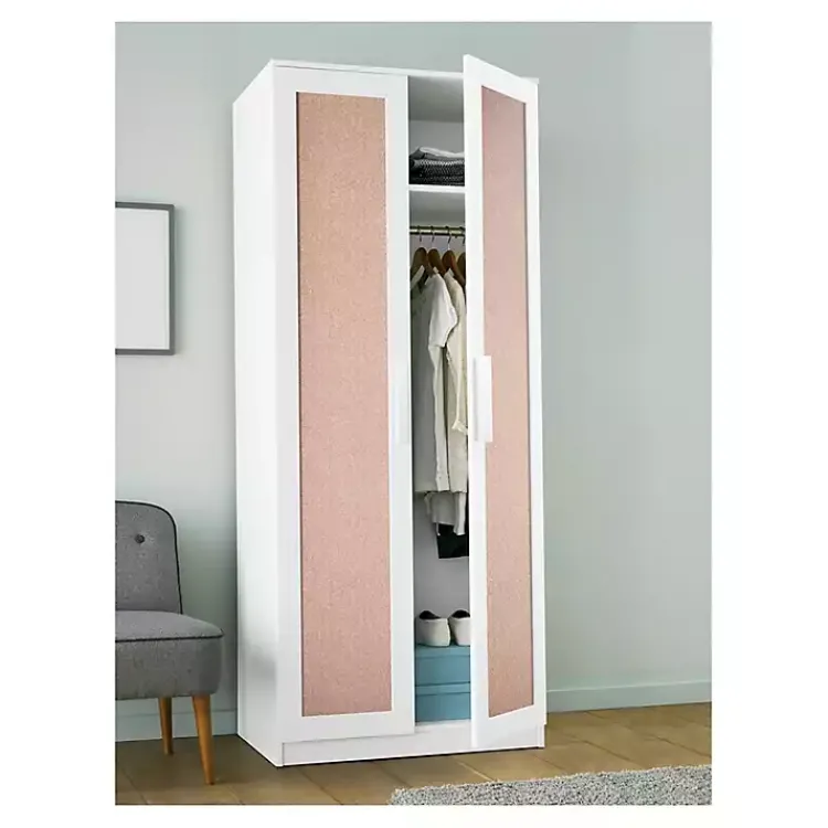 Wall Murals & Wallpaper-Kirklands Home Brick Textured Cross Woven Peel & Stick Wallpaper Pink