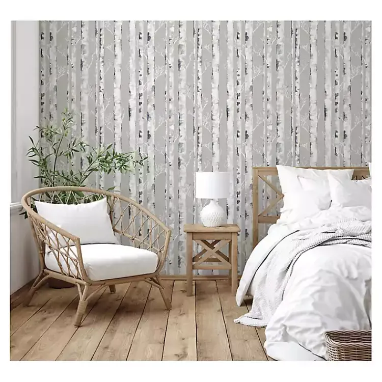 Wall Murals & Wallpaper-Kirklands Home Birch Peel & Stick Wallpaper Gray