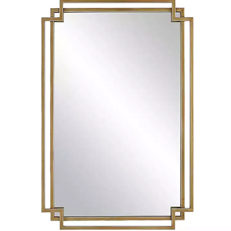 Decorative Mirrors-Kirklands Home Gold Double Frame Wall Mirror
