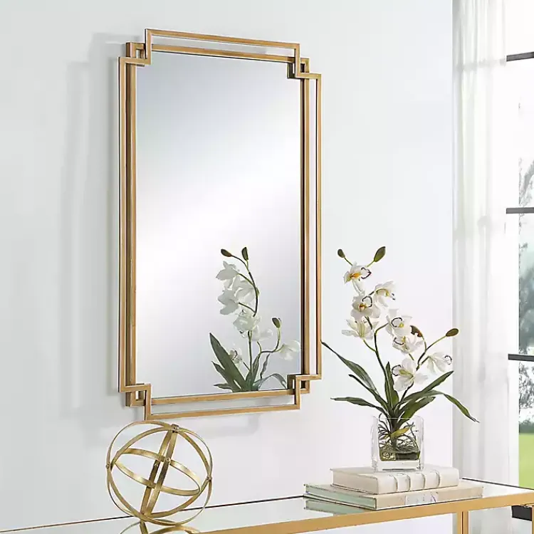 Decorative Mirrors-Kirklands Home Gold Double Frame Wall Mirror