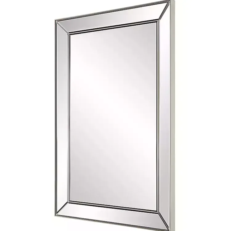 Decorative Mirrors-Kirklands Home Bevel Rectangle Wall Mirror Silver