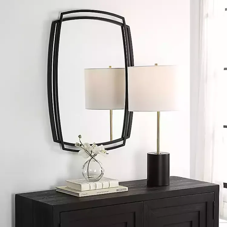 Decorative Mirrors-Kirklands Home Black Curved Overlapping Wall Mirror