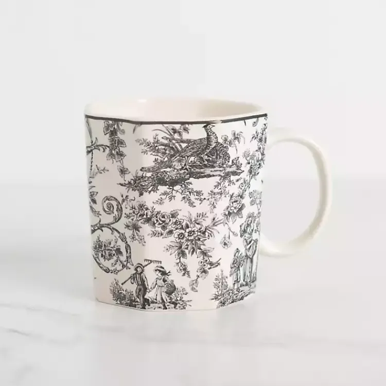 Glassware & Drinkware-Kirklands Home Emery Black Toile Mug