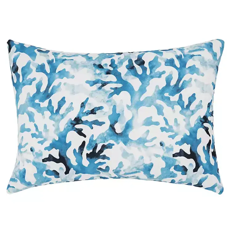 Outdoor Cushions & Pillows-Kirklands Home Blue Reef Indoor/Outdoor Lumbar Pillow