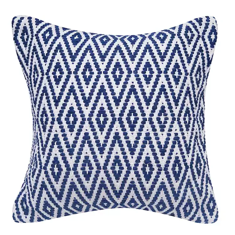 Outdoor Cushions & Pillows-Kirklands Home Navy Harlequin Indoor/Outdoor Pillow