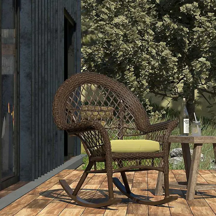 Outdoor Cushions & Pillows-Kirklands Home La Playa Lime Outdoor Chair Cushion Green