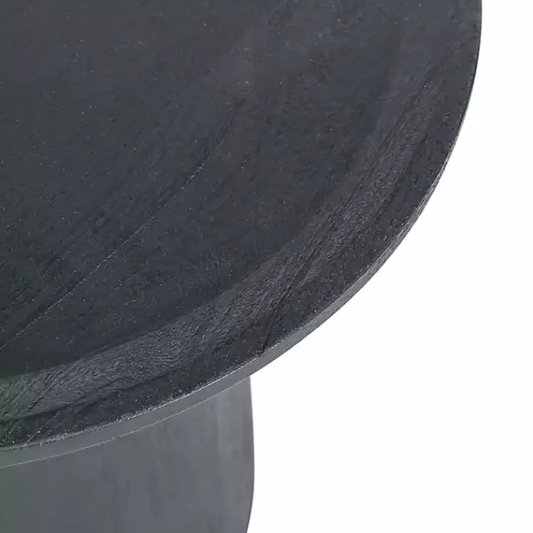 Accent & End Tables-Kirklands Home Mango Wood Round Pedestal Accent Table Black