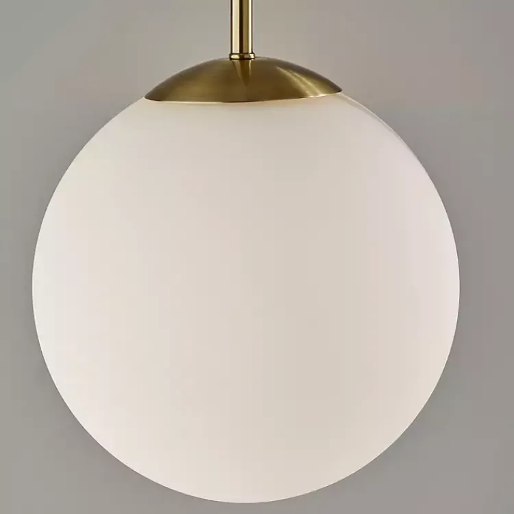 Floor Lamps-Kirklands Home Antique Brass Side Table Floor Lamp White