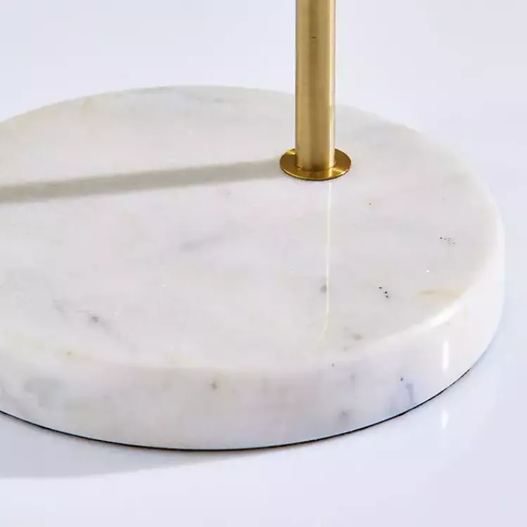 Table Lamps-Kirklands Home Antique Brass Arc Table Lamp White