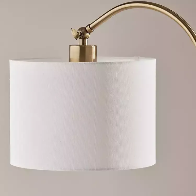 Table Lamps-Kirklands Home Antique Brass Arc Table Lamp White