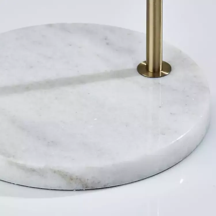 Floor Lamps-Kirklands Home Antique Brass Arc Floor Lamp White