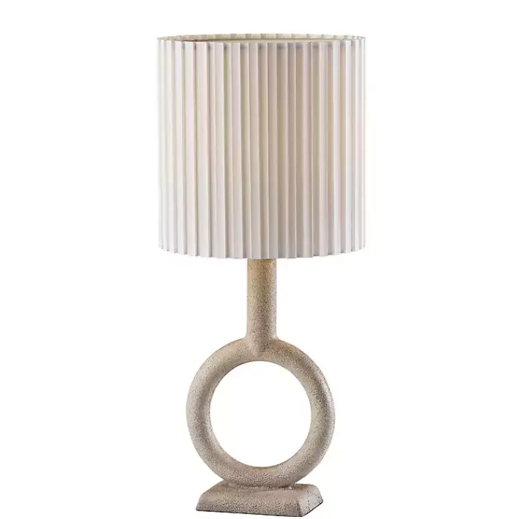 Table Lamps-Kirklands Home Natural Stone Ring Ellie Table Lamp Brown