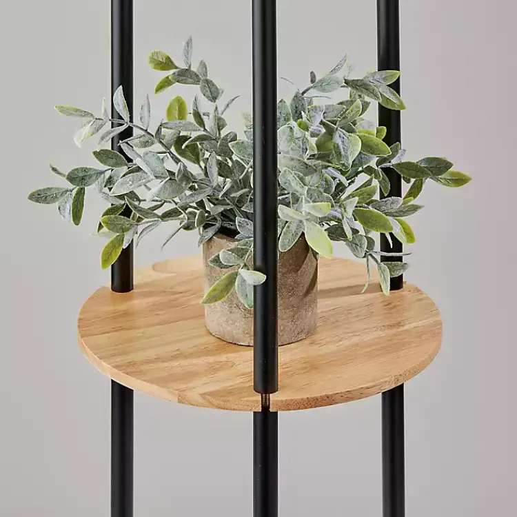 Floor Lamps-Kirklands Home Natural Woven Shade Trio Rowan Floor Lamp Tan